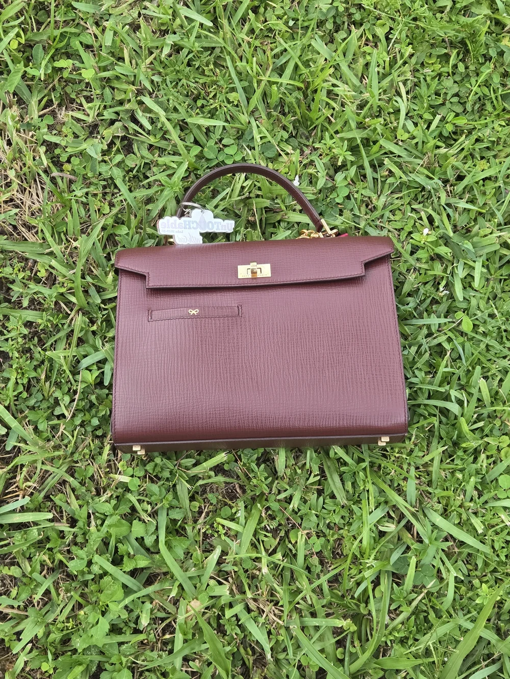 Anya Hindmarch Mortimer Structured Top-Handle Women's Satchel in Burgundy